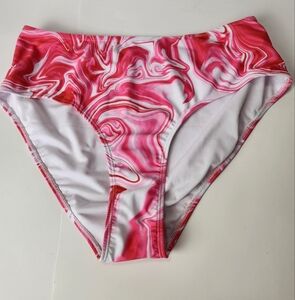 Shein Watercolor Pink And White Bikini Bottoms Size 2XL NWOT